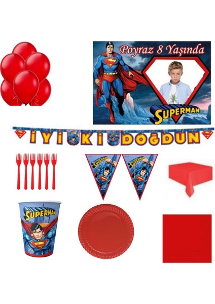 Afiş Li Süperman Doğum Günü Süleri Parti Malzemeleri Fotoğraflı