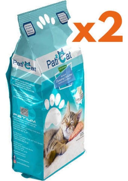 Paticat Marsilya Sabun Kokulu Doğal Ince Taneli Kedi Kumu 10 Lt x 2 Adet
