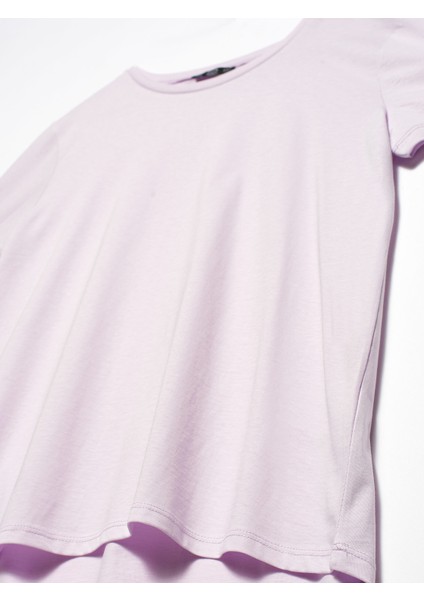 3471 Bisiklet Yaka Basic T-Shirt-Lila modelleri