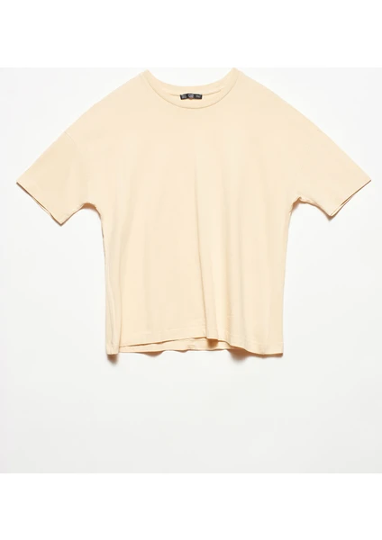 3683 Basic T-Shirt-Bej