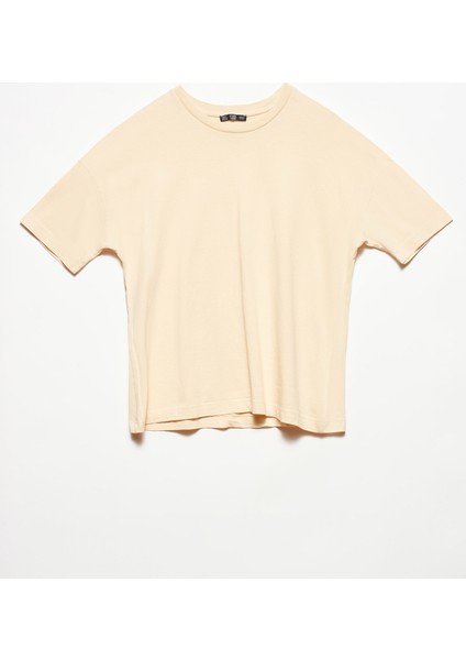 3683 Basic T-Shirt-Bej