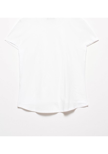 3471 Bisiklet Yaka Basic T-Shirt-Beyaz fiyatları