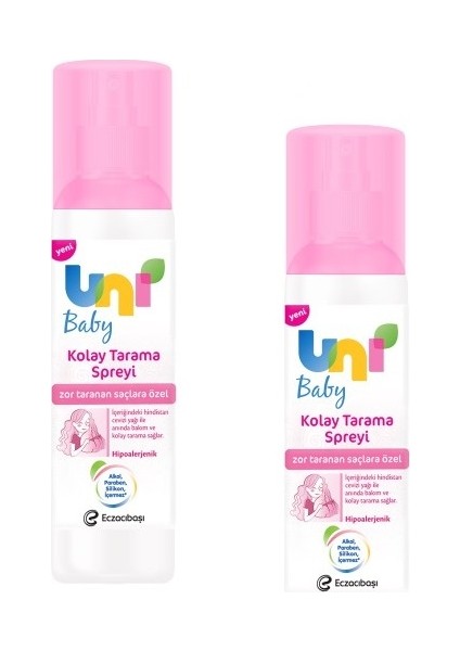 Uni Baby Kolay Tarama Spreyi 200 ml x 2 Adet