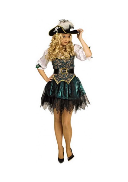 Korsan Yetişkin Bayan Kostümü Lüx