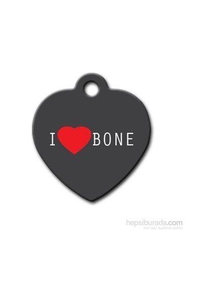 I Love Bone Geniş Kalp Kedi Köpek Künyesi