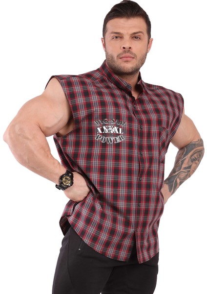 Oversize Kolsuz Kareli Spor Gömlek Big Sam 5042