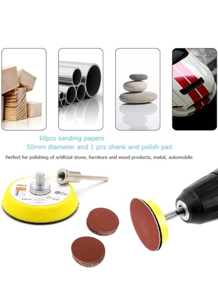 Dremel Proxxon Lotus Swazer Banco Mac Allister Hobi Makinesi Için 5 cm Cırt Taban Zımpara Seti 60 Adetli