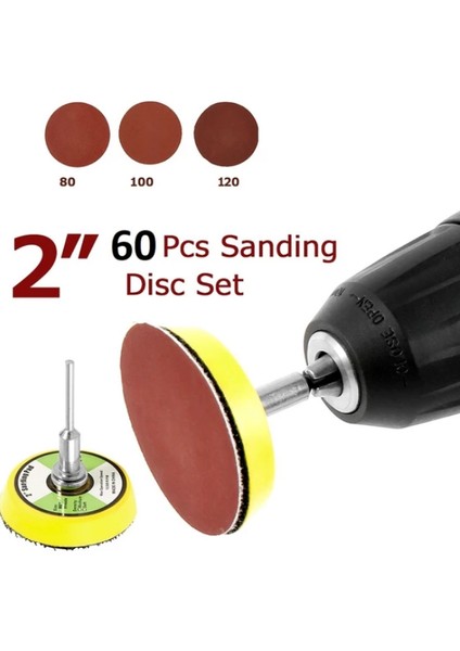 Dremel Proxxon Lotus Swazer Banco Mac Allister Hobi Makinesi Için 5 cm Cırt Taban Zımpara Seti 60 Adetli