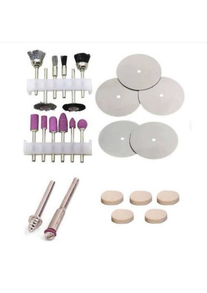 REKOTOOLS24 Parça Mini Taşlama Fırçalama Kesme Parlatma Seti Hobi Gravür Dremel Seti