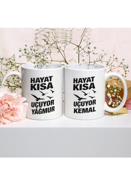 Kişiye Özel Isimli Hayat Kısa Baskılı 2li Kupa Bardak 6318