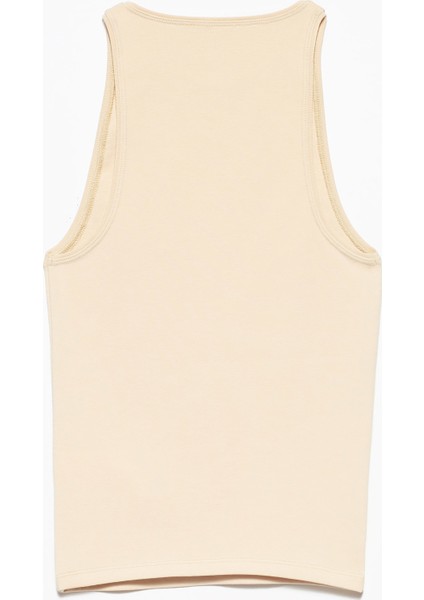3694 Halter Yaka Tshirt-Bej