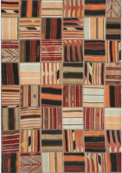 Patchwork El Dokuma Antik Anadolu Kilim Home Land