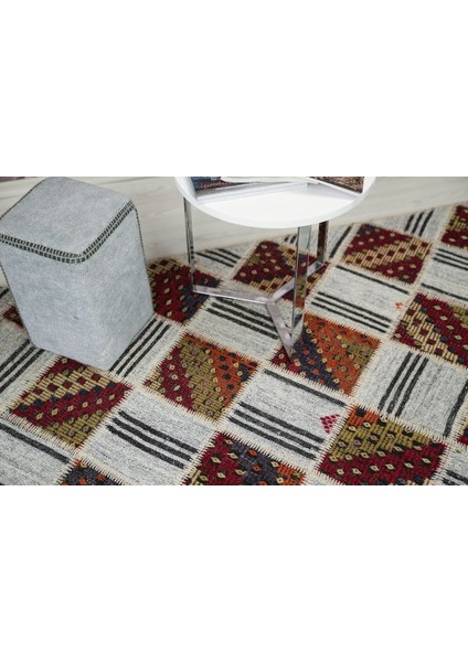 Patchwork El Dokuma Antik Anadolu Kilim Mosaic