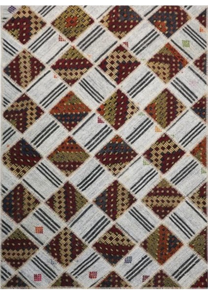 Patchwork El Dokuma Antik Anadolu Kilim Mosaic