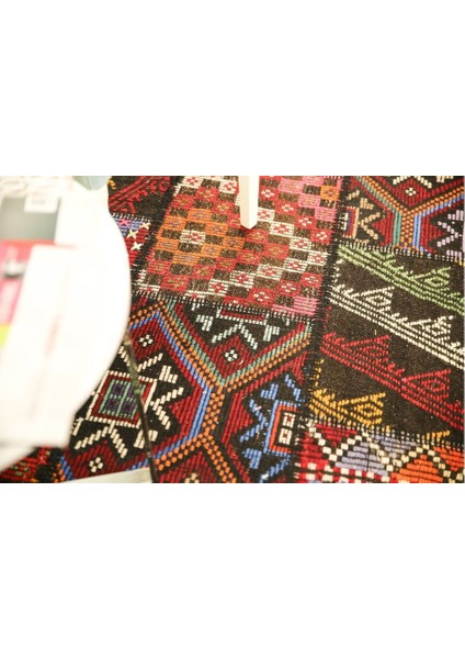 Patchwork El Dokuma Antik Anadolu Kilim Zili-Cicim