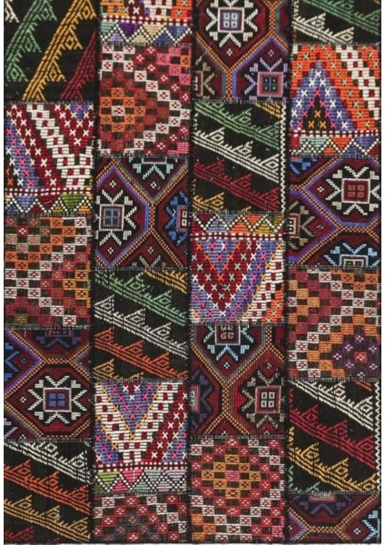 Patchwork El Dokuma Antik Anadolu Kilim Zili-Cicim