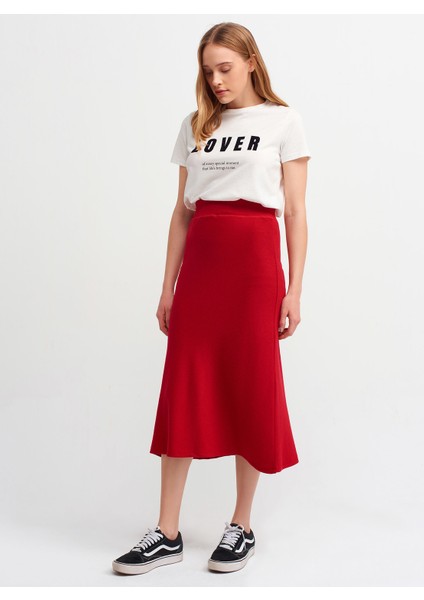 8786 Örme Midi Etek-Kırmızı modelleri