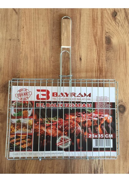 Tel Mangal Balık Izgarası Çelik Krom 25 x 35 cm