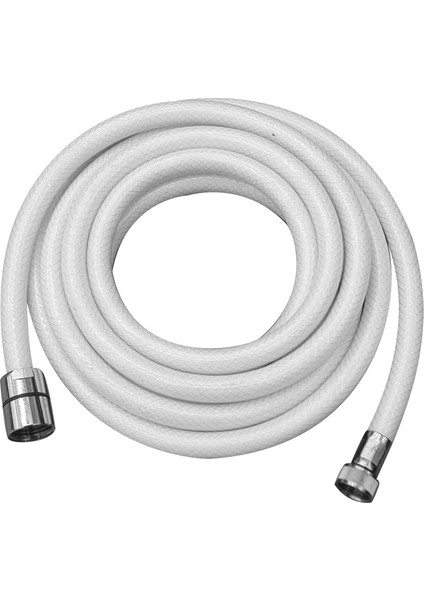 Shower Hose Braid, 5m, 1/2"-3/8" Threads, White