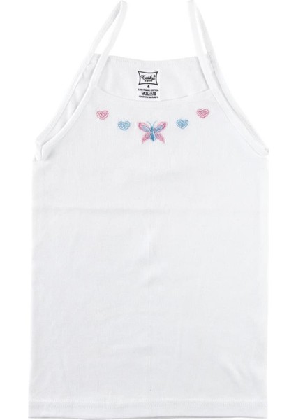 0165 Kız Ip Askılı İşlemeli Atlet 12 Adet