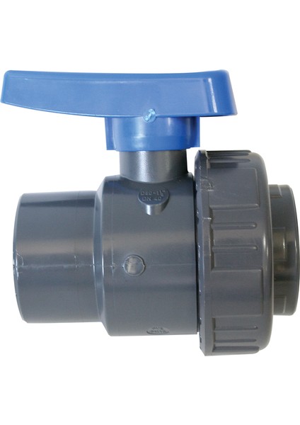 Ball Valve 1/2", Single Union Bspt, Plastic, Grey