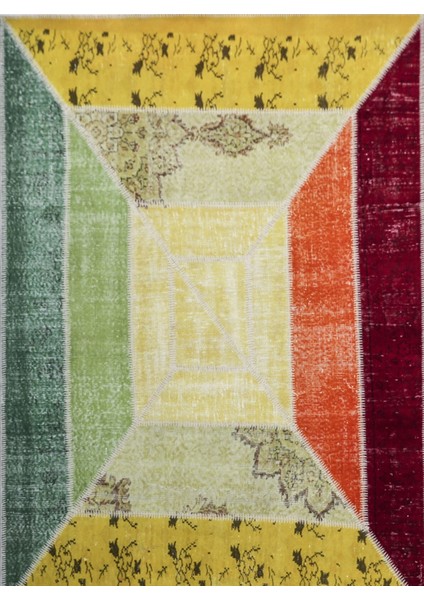 Patchwork El Dokuma Antik Anadolu Halısı Rainbow fırsatları