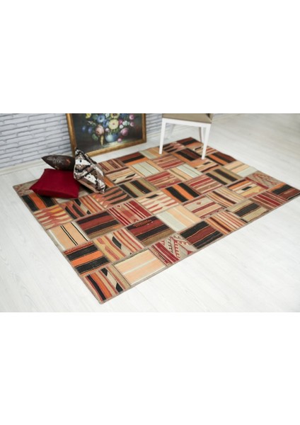 Patchwork El Dokuma Antik Anadolu Kilim Home Land