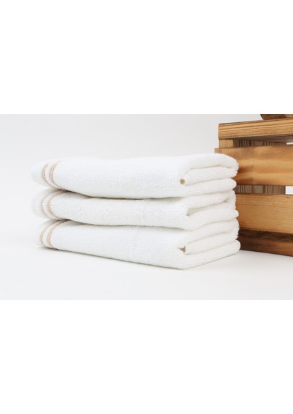 3lü Paket Çift Sıra Bej Piko Nakışlı El Havlusu 32X35CM fiyatları