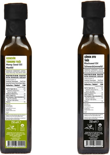 Ege Natura 250 ml Kenevir Tohumu Yağı + 250 ml Çörekotu Yağı 2X250 ml