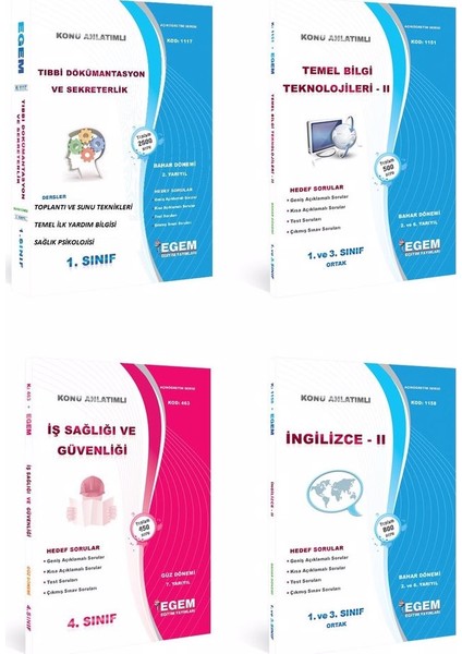 AÖF Tıbbi Dokümantasyon ve Sekreterlik 1. Sınıf 2. Dönem Tüm Dersler Bahar
