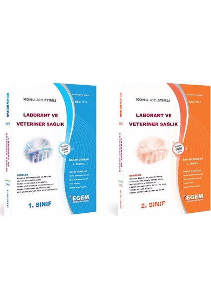 Laborant ve Veteriner Sağlık 1 ve 2. Sınıf 2 ile 4. Yarıyıl Konu Anlatımlı Çözümlü Soru Bankası Bahar