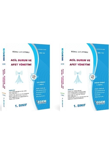AÖF Acil Durum ve Afet Yönetimi 1. Sınıf 1 ve 2. Dönem Güz-Bahar