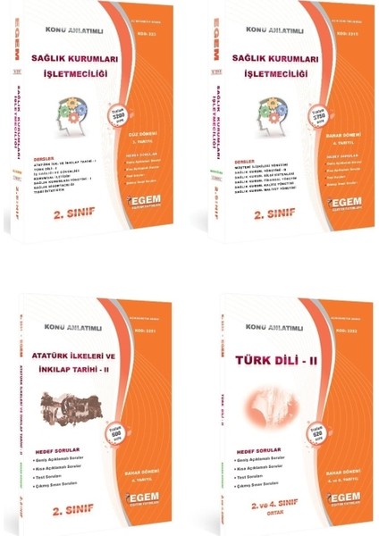 AÖF Sağlık Kurumları İşletmeciliği 2. Sınıf 3 ve 4. Dön Tüm Dersler Güz-Bahar