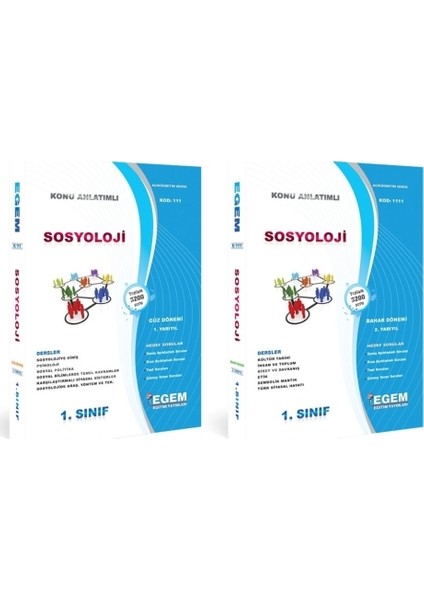 Egem Eğitim Yayınları AÖF Sosyoloji 1. Sınıf 1 ve 2. Dönem Güz-Bahar