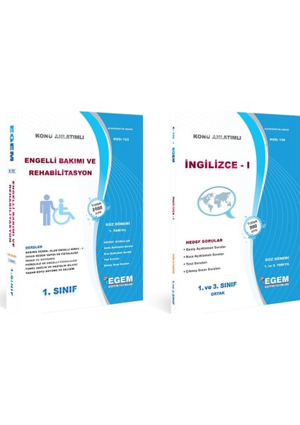 AÖF Engelli Bakımı ve Rehabilitasyon 1. Sınıf 1. Dönem Tüm Dersler (Güz)