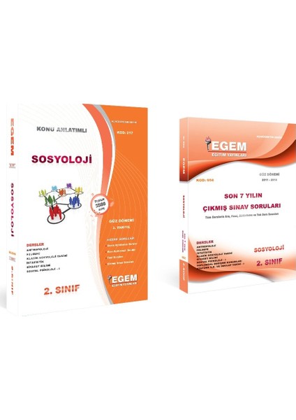 AÖF Sosyoloji 2. Sınıf 3. Dönem Set (Güz)
