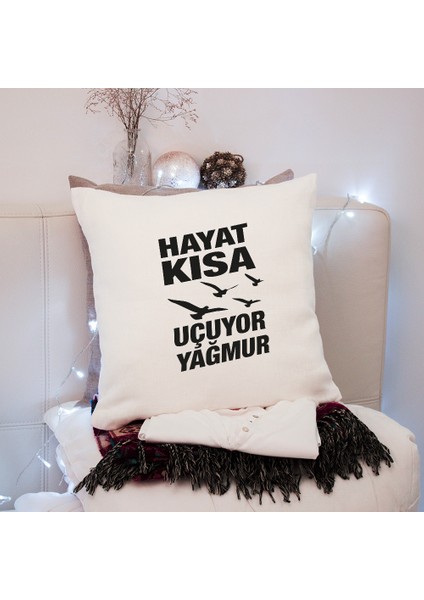 Kişiye Özel Hediye Isimli Hayat Kısa Baskılı Yastık Kılıfı 2137