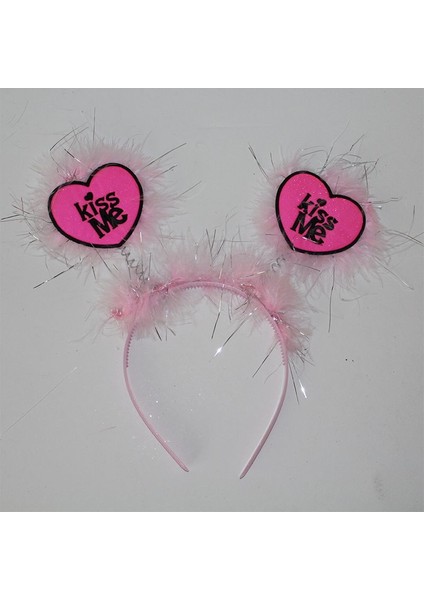 Kiss Me Yazılı Pembe Renk Taç