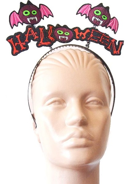 Cadılar Bayramı Halloween Yazılı Yarasa Tacı