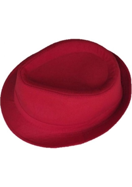 Açık Bordo Kumaş Çocuk Fötr Parti Şapkası 6-7 Yaş