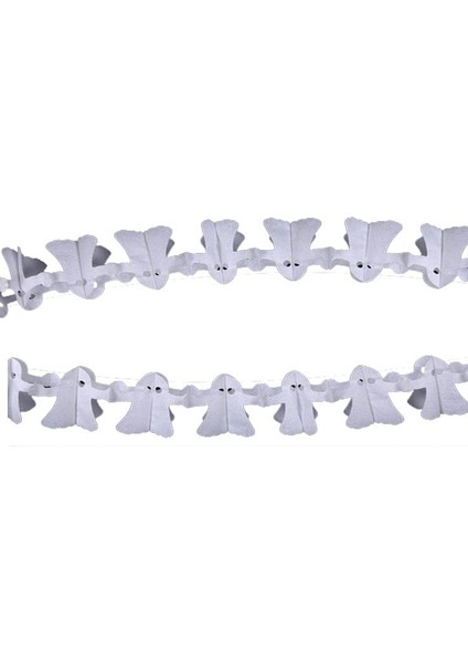 Halloween Beyaz Renk Hayalet Kağıt Figürlü Asma Ip Süs