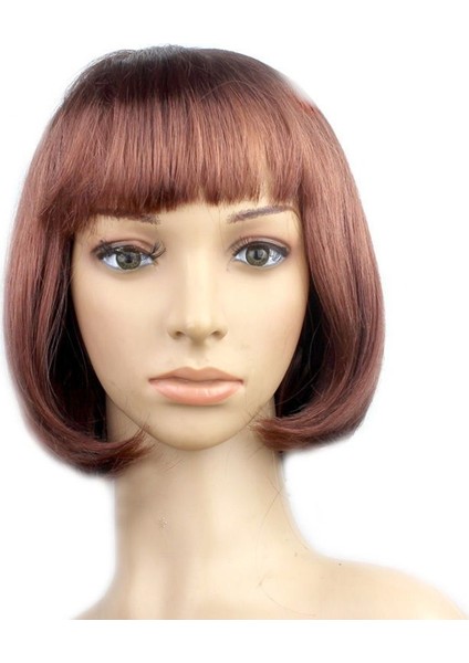 Kahverengi Renk Parti Peruğu Küt Saç