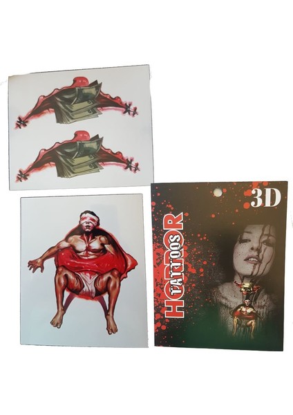 3D 3 Boyutlu Üç Boyutlu Geçici Halloween Dövmesi Model 8