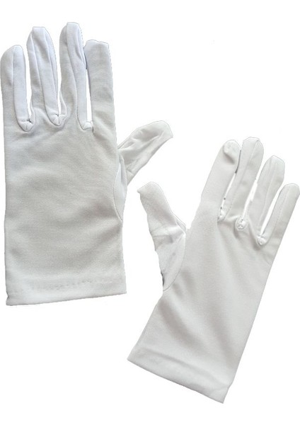 Yetişkin Ithal Saten Eldiven Beyaz Renk
