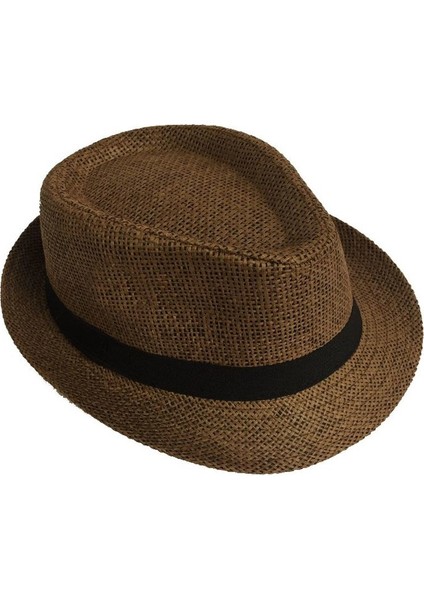 Hasır Çocuk Fötr Gösteri Şapkası Koyu Kahve Renk 6-7 Yaş