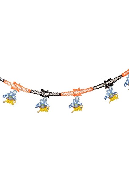 Cadı Kazanlı Hayalet Resimli Halloween Cadılar Bayramı Kağıt Uzar Süs