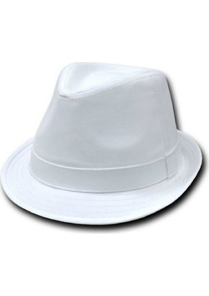 Kumaş Çocuk Fötr Gösteri Şapkası Beyaz Renk 8-9 Yaş