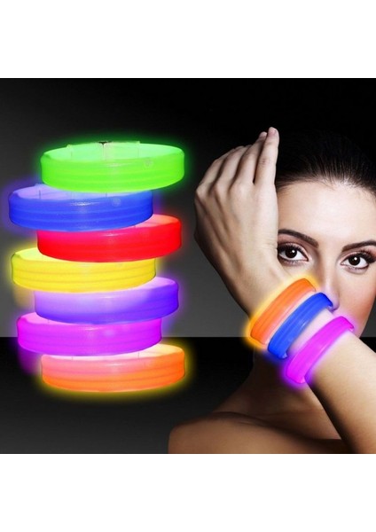 Geniş Baskı Yapılabilir Neonlu Glow Stick Bileklik Mavi Renk