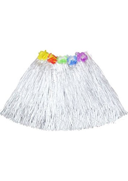 Yetişkin Çocuk Uyumlu Hawaii Eteği Beyaz Renk