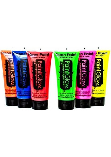 Neonlu Glow Parti Yüz Boyası Pembe Renk